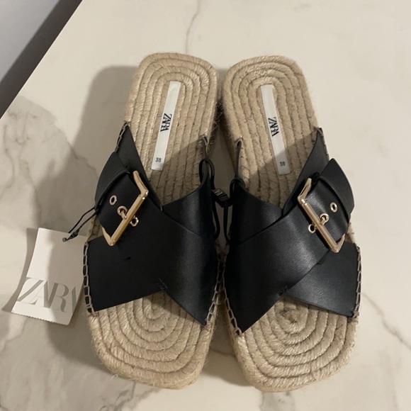 ZARA | Open Toe Sandal Platform espadrille | size 8 - Picture 4 of 9